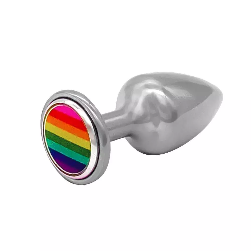 Plug Anal M Pride em Metal com Pedra Colorida Hard